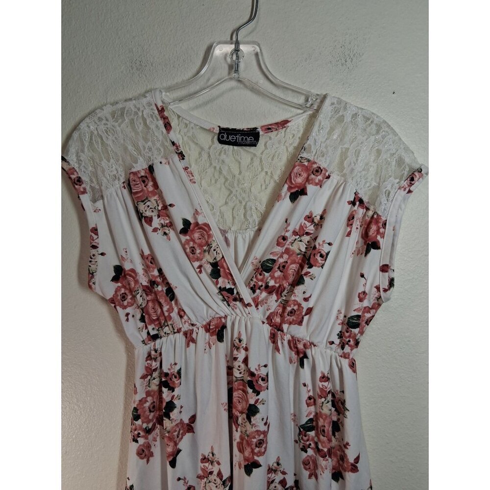 VTG Due Time Maternity Dress Floral Boho Cottage Lace Business Casual Sz Medium - Picture 2 of 7